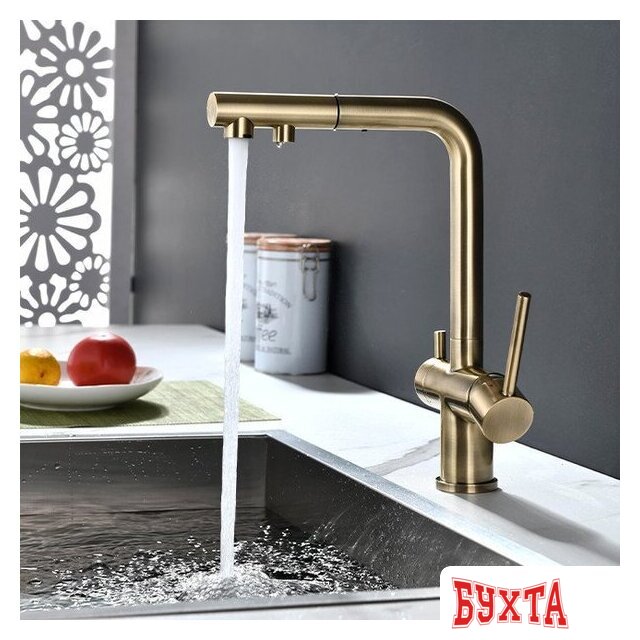 Смеситель Paulmark Serpentine SE213222-BR (бронза) 3