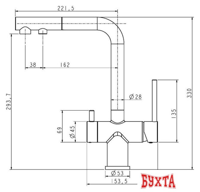 Смеситель Paulmark Serpentine SE213222-GR (серый) 2