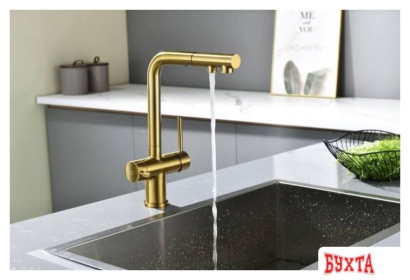 Смеситель Paulmark Serpentine Se213222-BG (золото/брашированное золото) 5