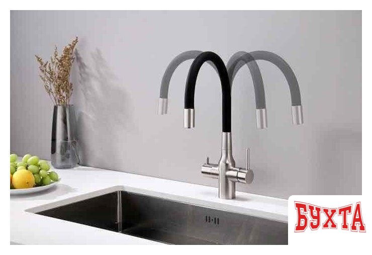 Смеситель Paulmark Salix Sa213419-NI (черный/никель) 3