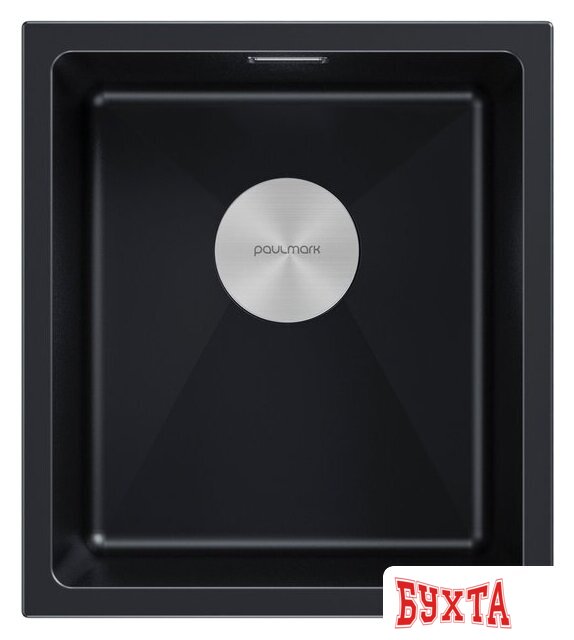 Кухонная мойка Paulmark IT-Granit Lumi 41 Uni LU41-BLM (черный/черный металлик)