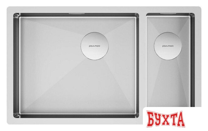 Кухонная мойка Paulmark Next 69/2S Uni PM226944-BSL (стальной/брашированная сталь)
