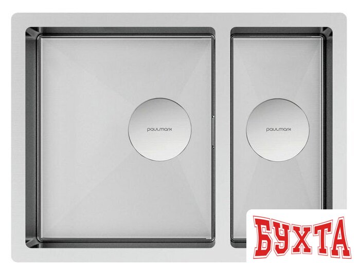 Кухонная мойка Paulmark Next 58/2S Uni PM225844-BS (стальной/брашированная сталь)