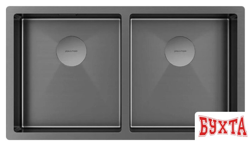 Кухонная мойка Paulmark Next 78/2 uni PM207844-GM (вороненая сталь)