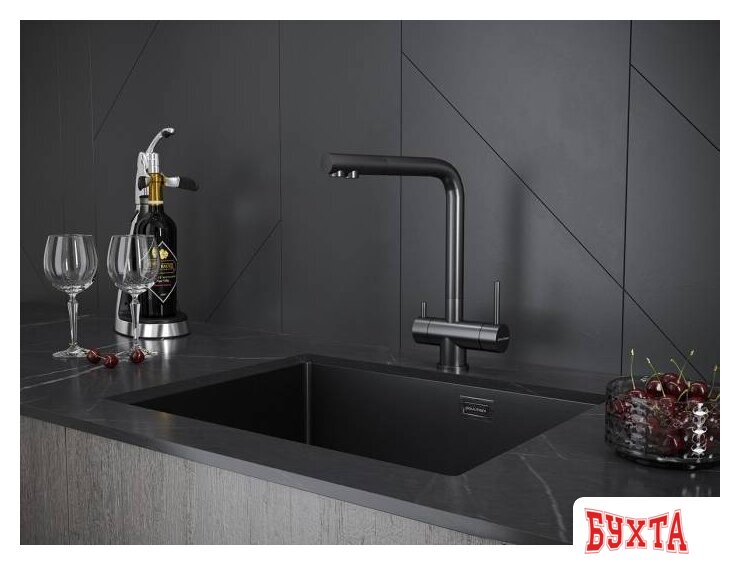 Смеситель Paulmark Skalen Sk213020-GM (вороненая сталь) 2