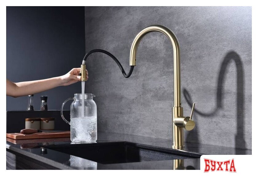 Смеситель Paulmark Galant Ga213077-SBG (золото/светлое брашированное золото) 5