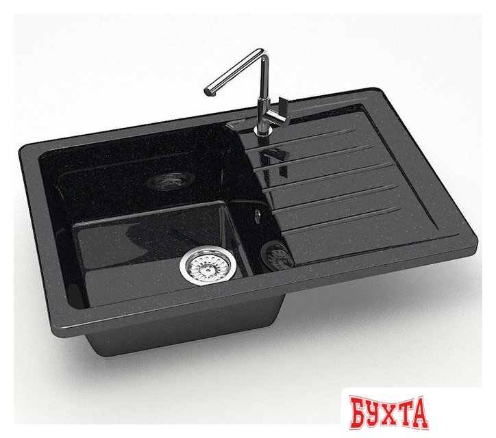 Кухонная мойка MARRBAXX Карельский камень модель 16/Q4 F016Q004 (черный) 2
