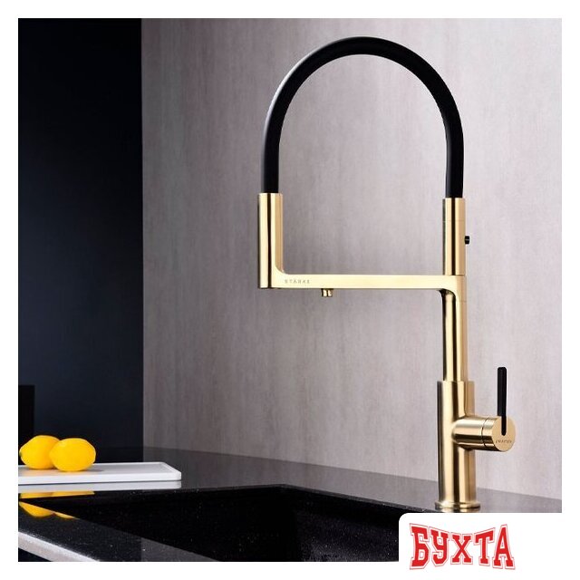 Смеситель Paulmark Tornado TO213402-SBG (светло брашированное золото) 2