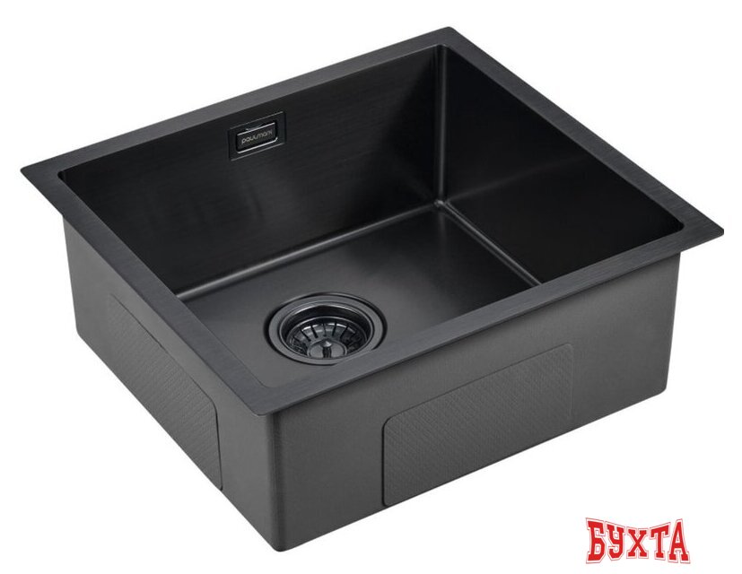 Кухонная мойка Paulmark Aller 48 Uni PM804844-GM (черный/вороненая сталь) 2