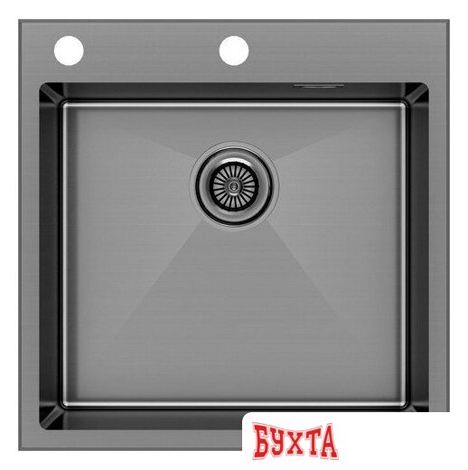 Кухонная мойка Paulmark Kroner-Edge 51 PM775151-GM (черный/вороненая сталь)