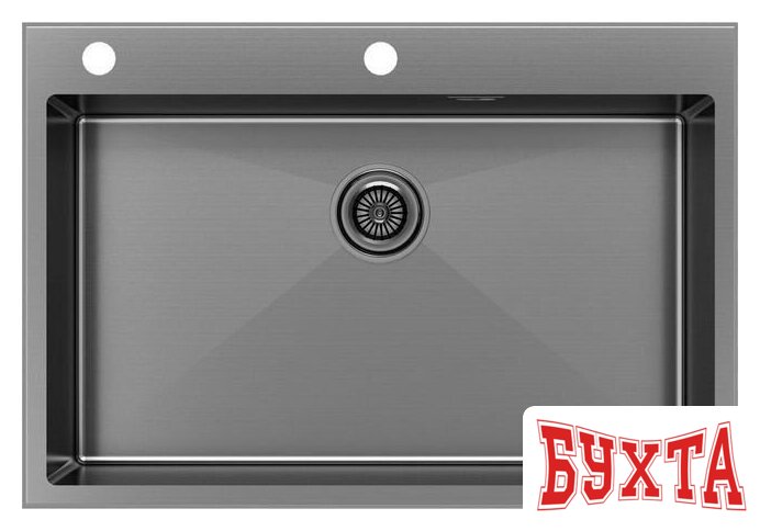 Кухонная мойка Paulmark Kroner-edge 75 PM777551-GM (черный/вороненая сталь)