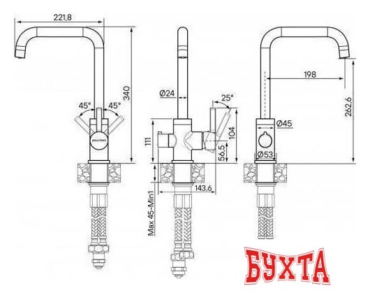 Смеситель Paulmark Logas Lo213021-402 (серый металлик) 3