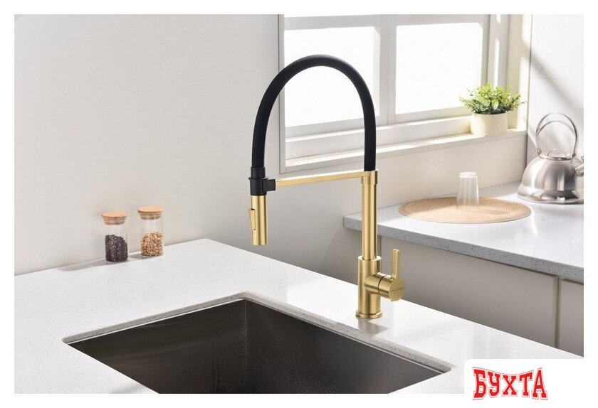 Смеситель Paulmark HA214021-SBG (золото/светлое брашироанное золото) 2