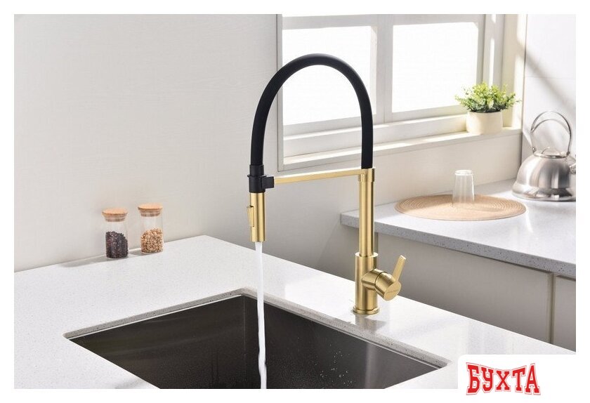 Смеситель Paulmark HA214021-SBG (золото/светлое брашироанное золото) 3