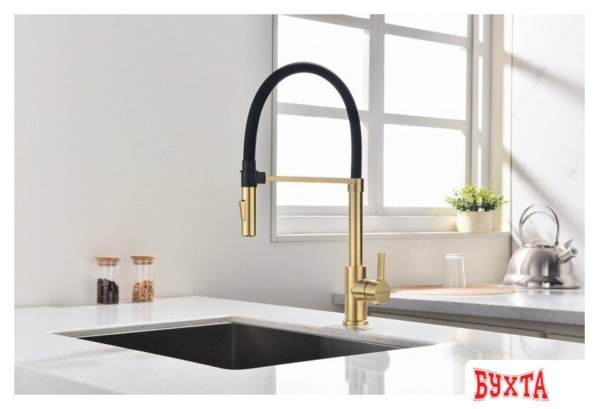 Смеситель Paulmark HA214021-SBG (золото/светлое брашироанное золото) 5