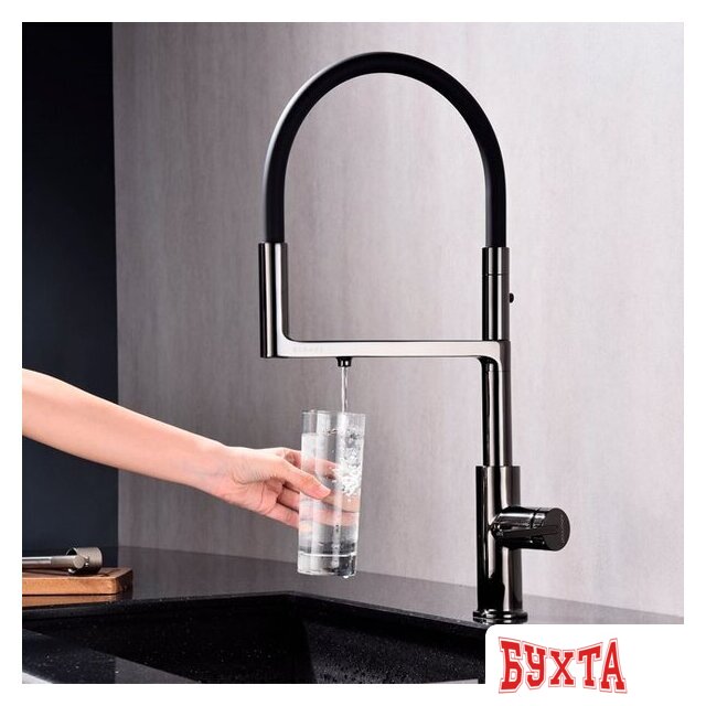 Смеситель Paulmark Tornado TO213402-GB (глянцевый черный) 3