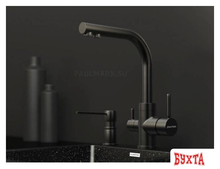 Смеситель Paulmark Essen Es213011-GM (вороненая сталь) 2