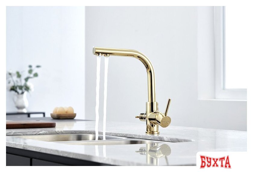 Смеситель Paulmark Essen Es213011-G (золото) 5