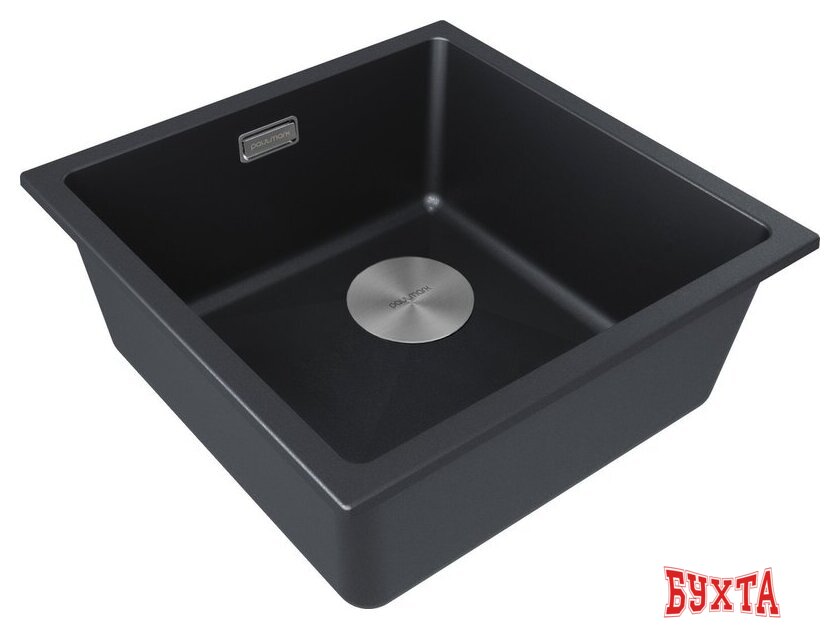 Кухонная мойка Paulmark IT-Granit Lumi 45 Uni-Skew LU45SK-BLM (черный/черный металлик) 2