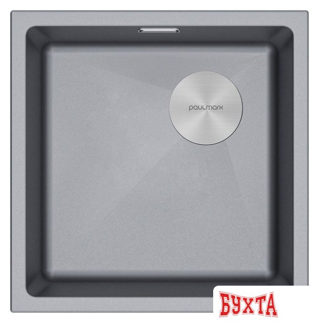 Кухонная мойка Paulmark IT-Granit Lumi 45 Uni-Skew LU45SK-GRM (серый/серый металлик)