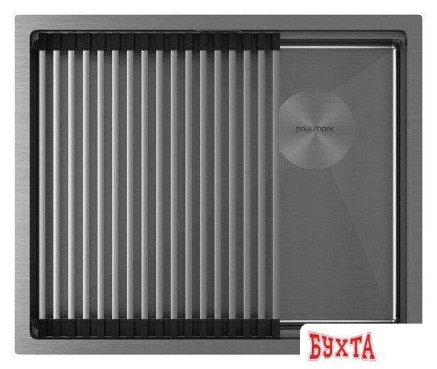 Кухонная мойка Paulmark Next-Pro 54 Uni PM705445-GM (черный/вороненая сталь)