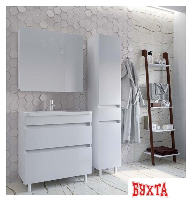 Мебель для ванных комнат Axus Тумба под умывальник Ромеро 80 (белый) 2