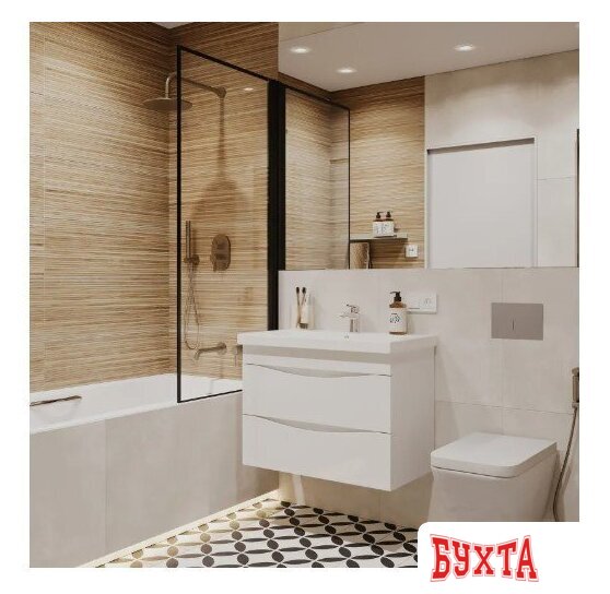 Мебель для ванных комнат Axus Тумба под умывальник Смайл 70 (подвесная) 5