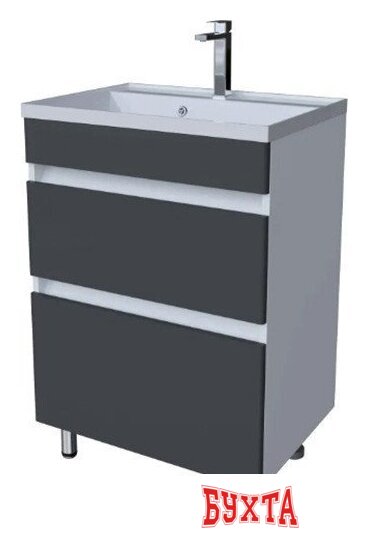 Мебель для ванных комнат Axus Тумба под умывальник Ромеро 60 (графит матовый) 1