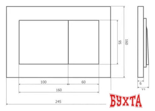 Панель смыва Axus 097LB Slim (черный) 2