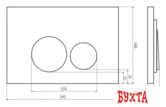 Панель смыва Axus 097IC Slim (хром) 2