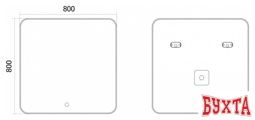 Мебель для ванных комнат Axus Зеркало Tobo Eco 80x80 Стандарт 4