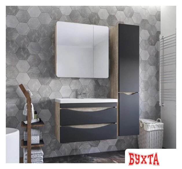 Мебель для ванных комнат Axus Тумба под умывальник Найроби 70 (бетон) 2