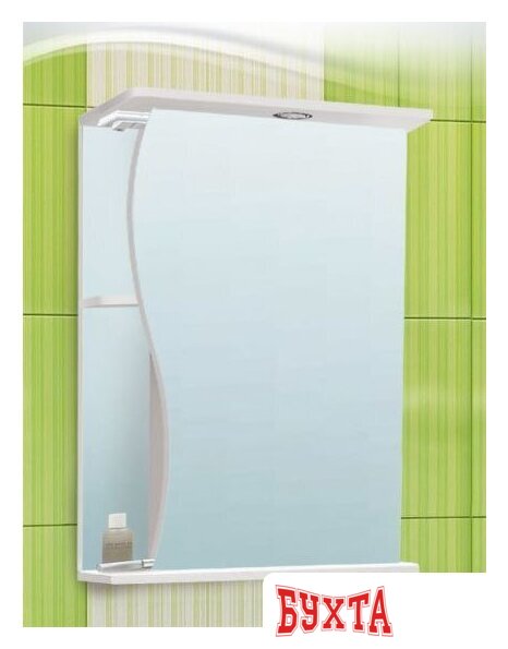 Мебель для ванных комнат Vako Шкаф с зеркалом Волна 60 (правый)