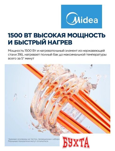 Накопительный электрический водонагреватель под мойку Midea MWH05-15SMU 4