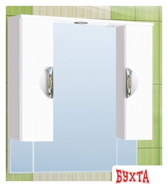 Мебель для ванных комнат Vako Шкаф с зеркалом Ника 80 (белый)