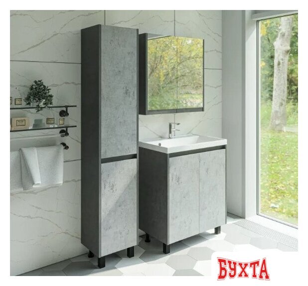 Мебель для ванных комнат Axus Шкаф с зеркалом для ванной Джой 70 2