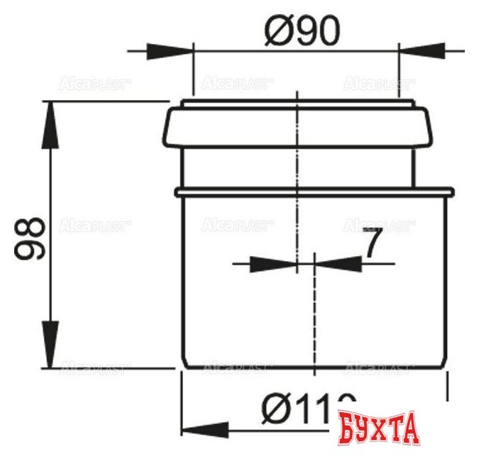 Фитинг Alcaplast Переходник 90x110 M907 2
