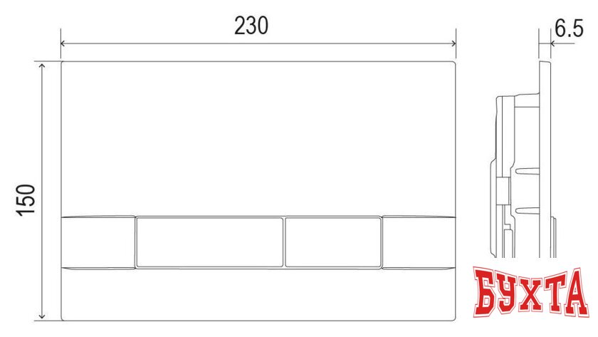 Панель смыва Lemark Bit 9802006 (черный матовый) 3
