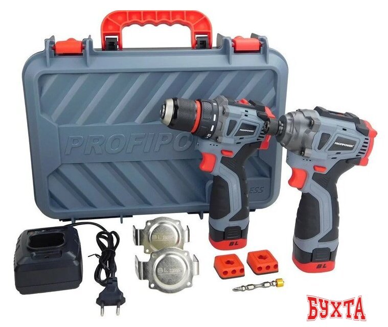 Дрель-шуруповерт Profipower Комби BL-161C (с 2-мя АКБ, кейс)