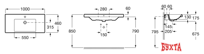Умывальник Roca The Gap A3270MA000 2