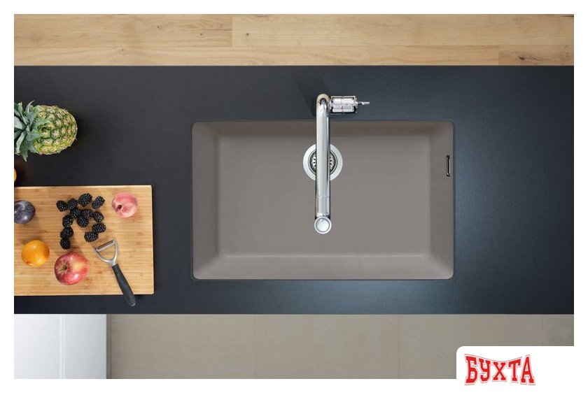 Кухонная мойка Hansgrohe S51 S510-U660 Zlewozmywak podblatowy 660 43432380 (серый бетон) 2
