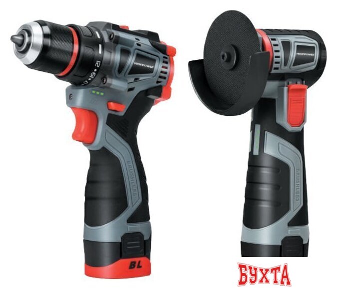 Наборы электроинструментов Profipower ProfiSet-2B16 E0229 (шуруповерт, болгарка, 2 АКБ, кейс)