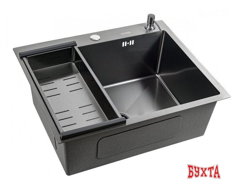 Кухонная мойка Avina Futur FK 4848 B Eco Embossing (черный нано) 2