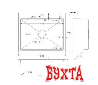 Кухонная мойка Futur FK 6050 ECO (Satin) 4