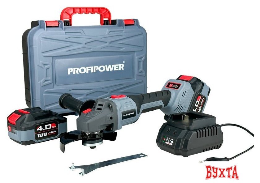 Угловая шлифмашина Profipower MKDGA-18V (с 2-мя АКБ, кейс)