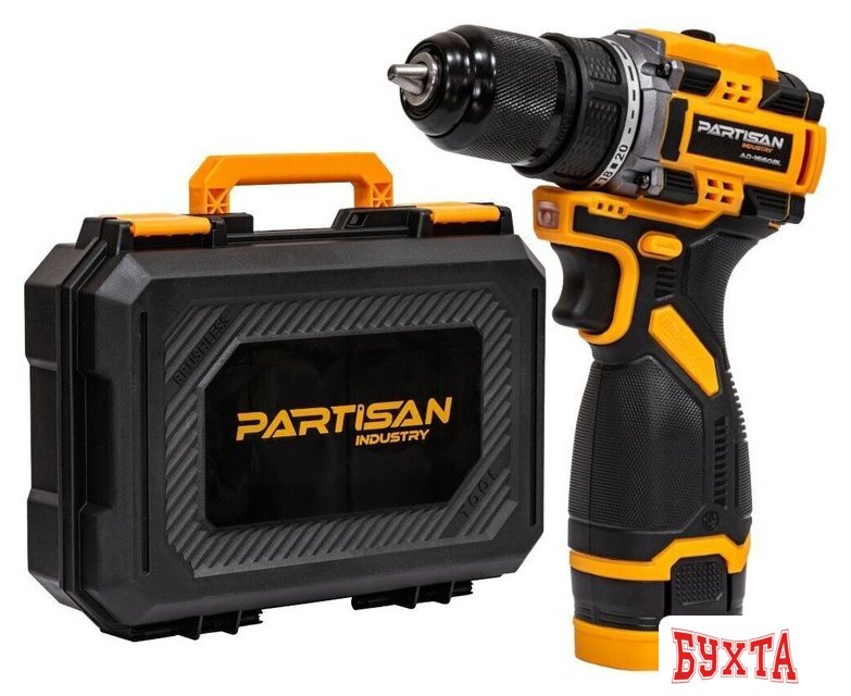 Дрель-шуруповерт Partisan AD-1660BL (с 2-мя АКБ, кейс) 1