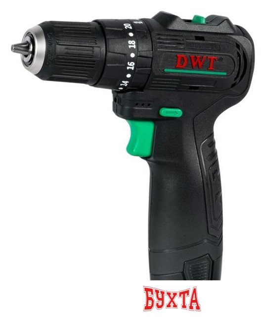 Ударная дрель-шуруповерт DWT ASBP-12DN-2 (с 2-мя АКБ, кейс)