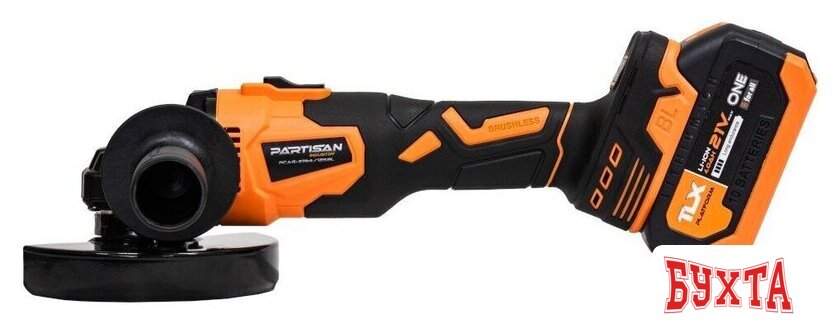 Угловая шлифмашина Partisan PCAG 2194/125BL (с 2-мя АКБ, кейс) 2
