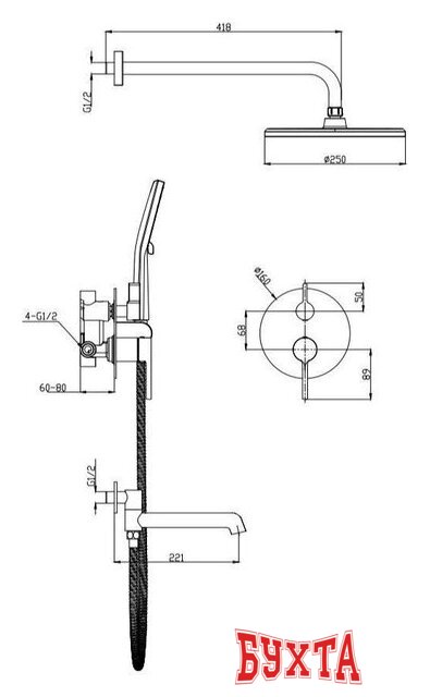 Душевая система Raglo R20.27 2