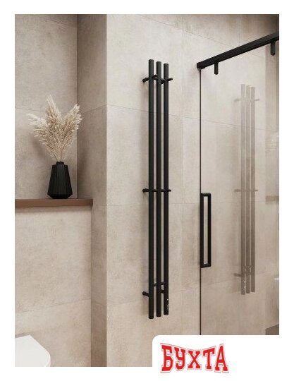 Полотенцесушитель TERMINUS Стойка Tres Круг 1600 (черный) 3